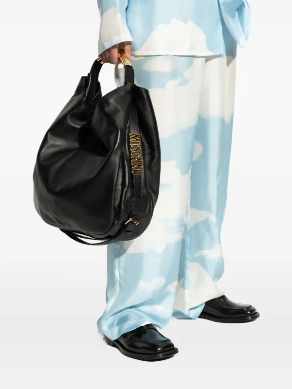 【MOSCHINO】レザー トートバッグ Moschino レザー トートバッグ | ブラック | FARFETCH JP