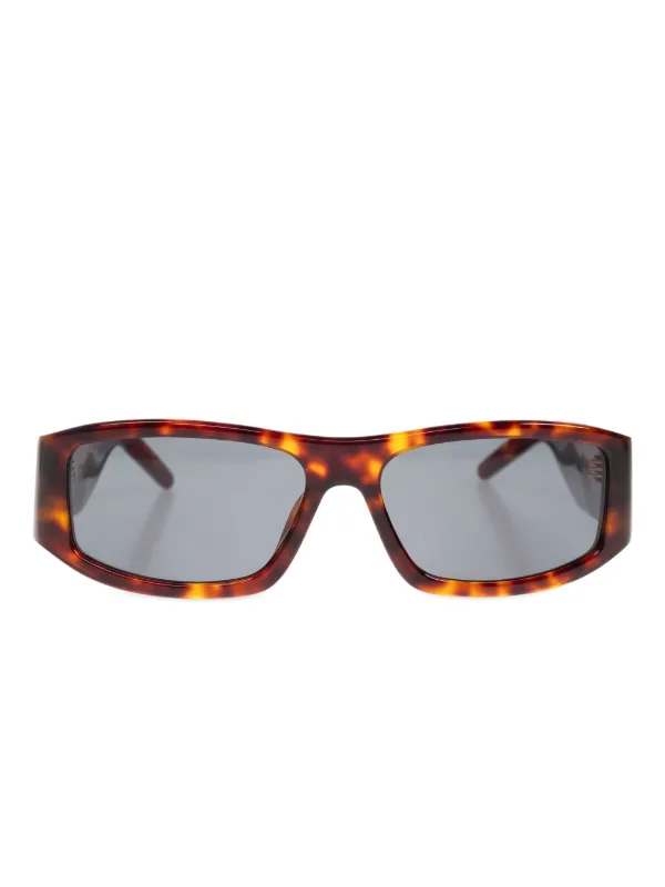Casablanca Rectangle Tortoiseshell Sunglasses in Brown