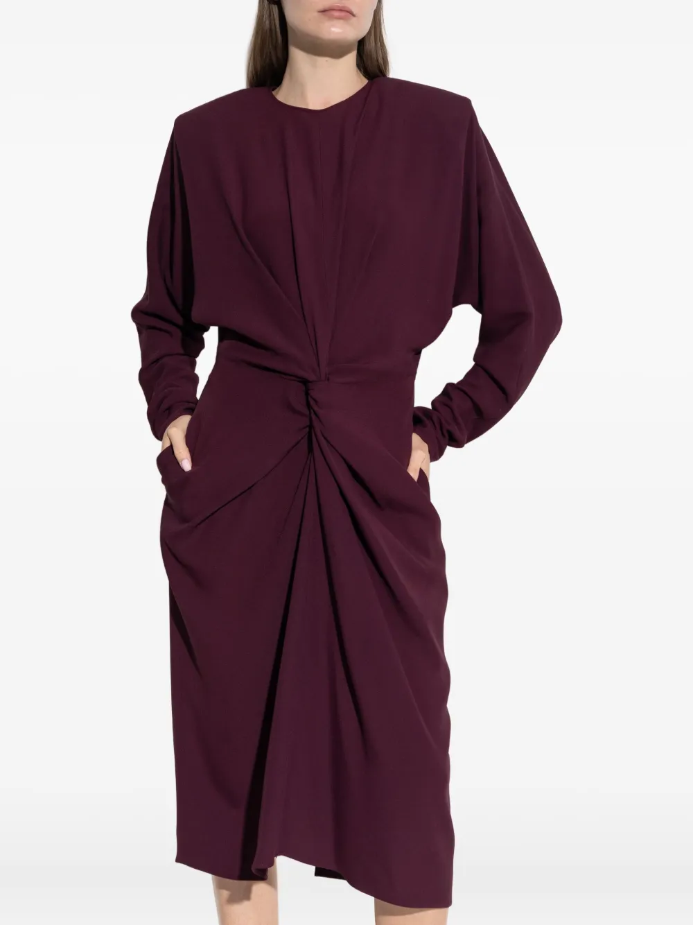 Stella McCartney Midi-jurk met gedraaid detail Rood