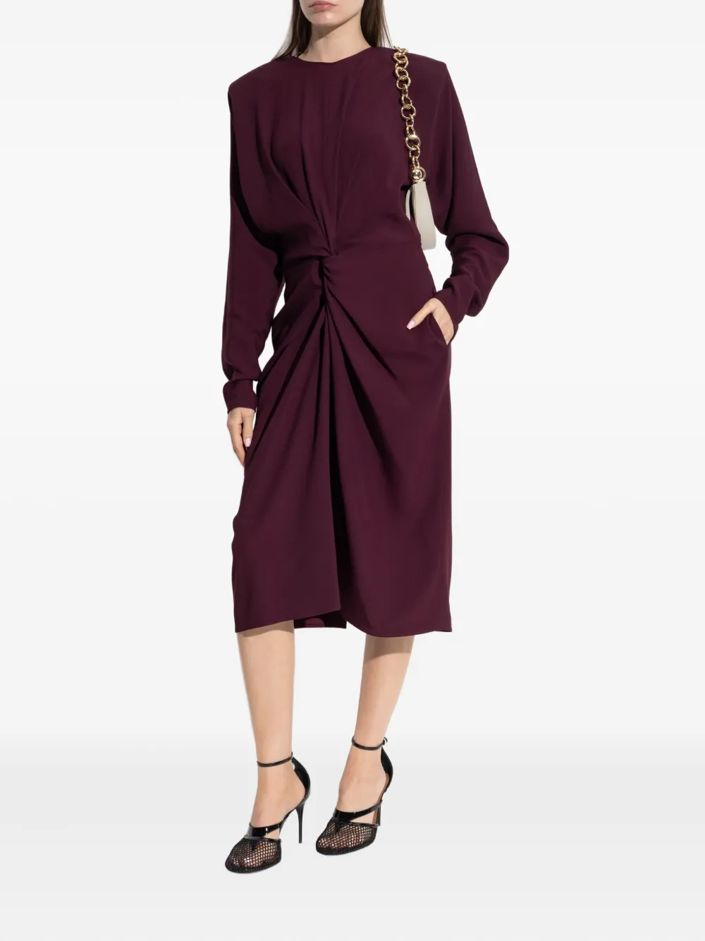 Stella McCartney Midi-jurk met gedraaid detail Rood