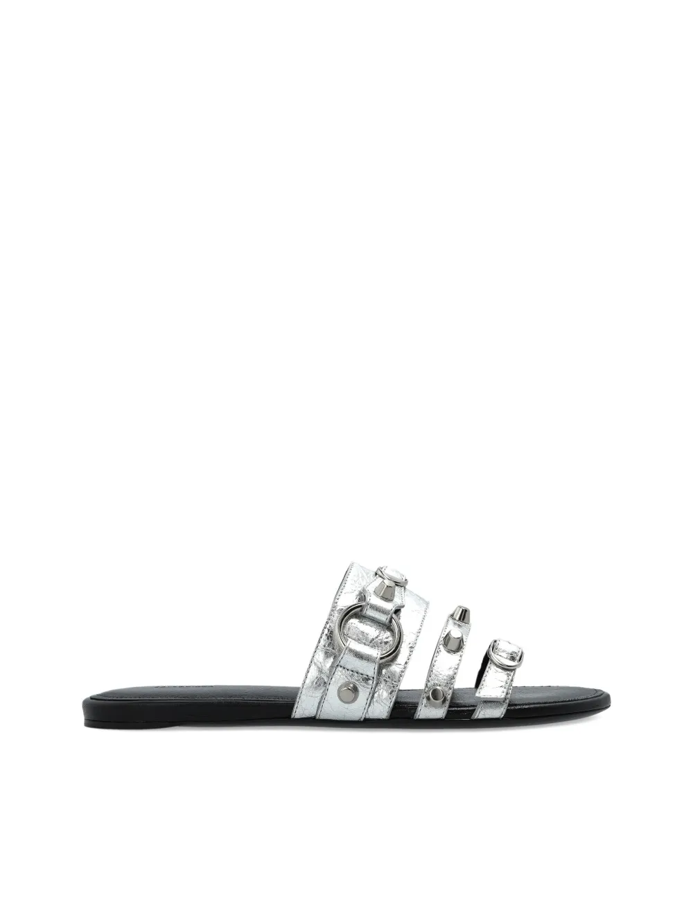 Balenciaga Pantoletten mit Schnalle - Silber