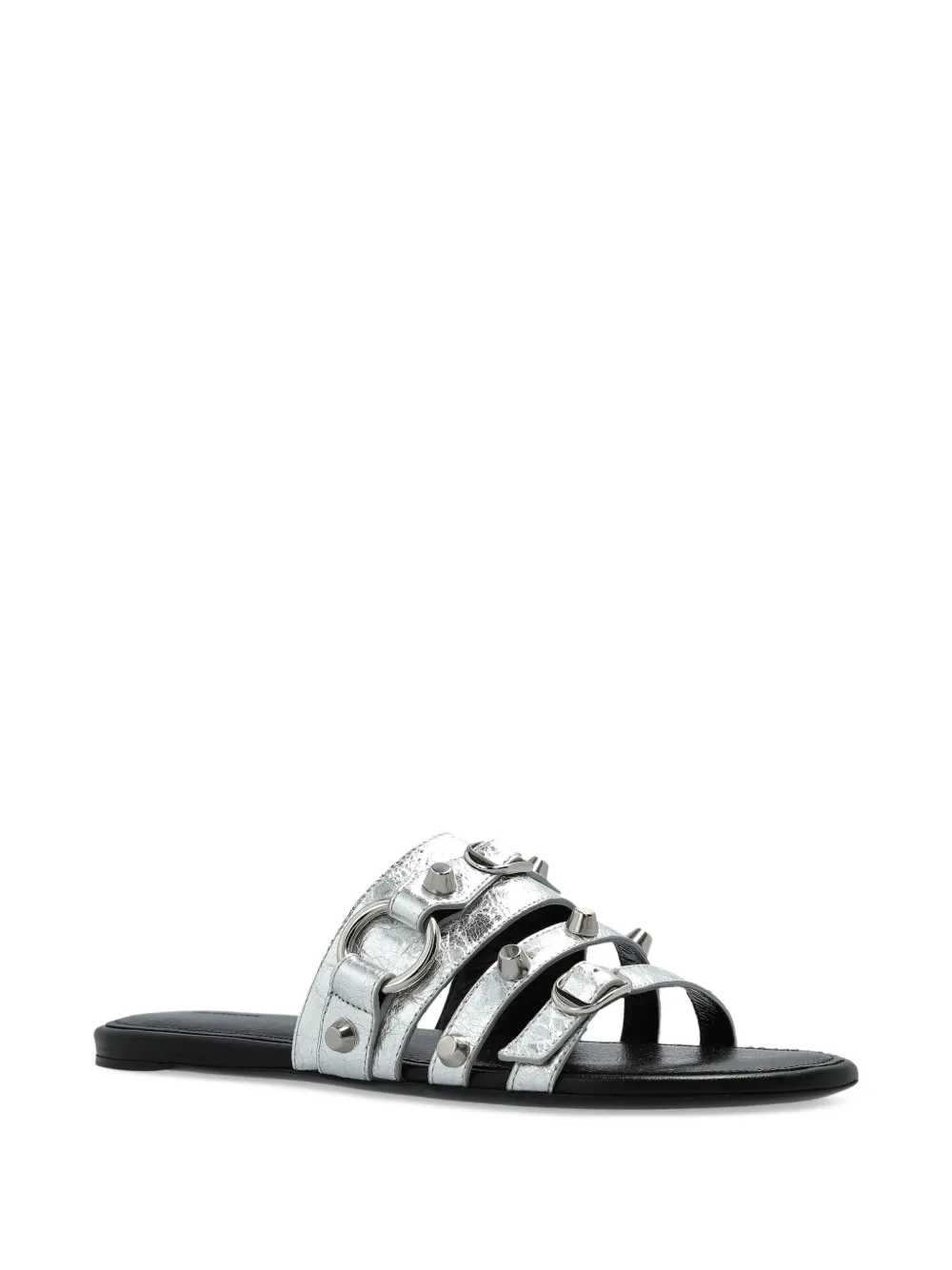 Balenciaga buckle-detail slides Silver