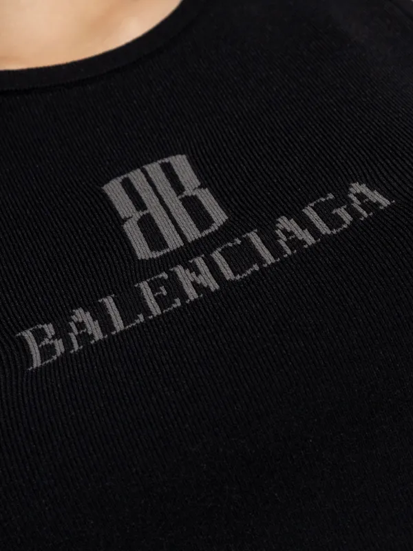 Balenciaga バレンシアガ　タンクトップ ブラック Balenciaga BB モノグラム タンクトップ | ブラック | FARFETCH JP