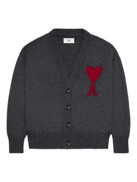 AMI Paris Ami de Coeur heart-logo wool cardigan