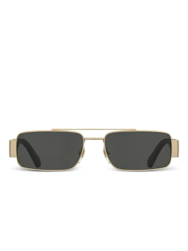 Moschino Gold Rectangular Sunglasses MOSCHINO Gold Black Metal Rectangle Sunglasses – Sui Generis  main image 3