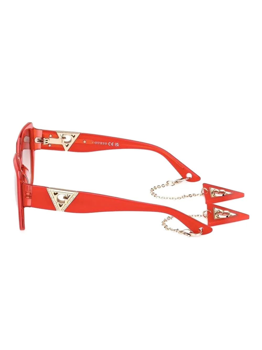 GUESS EYEWEAR chain-embellished geometric sunglasses Rood