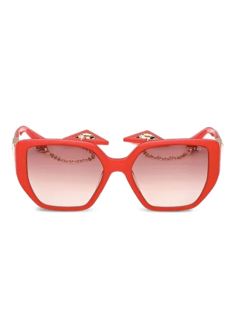 GUESS EYEWEAR chain-embellished geometric sunglasses