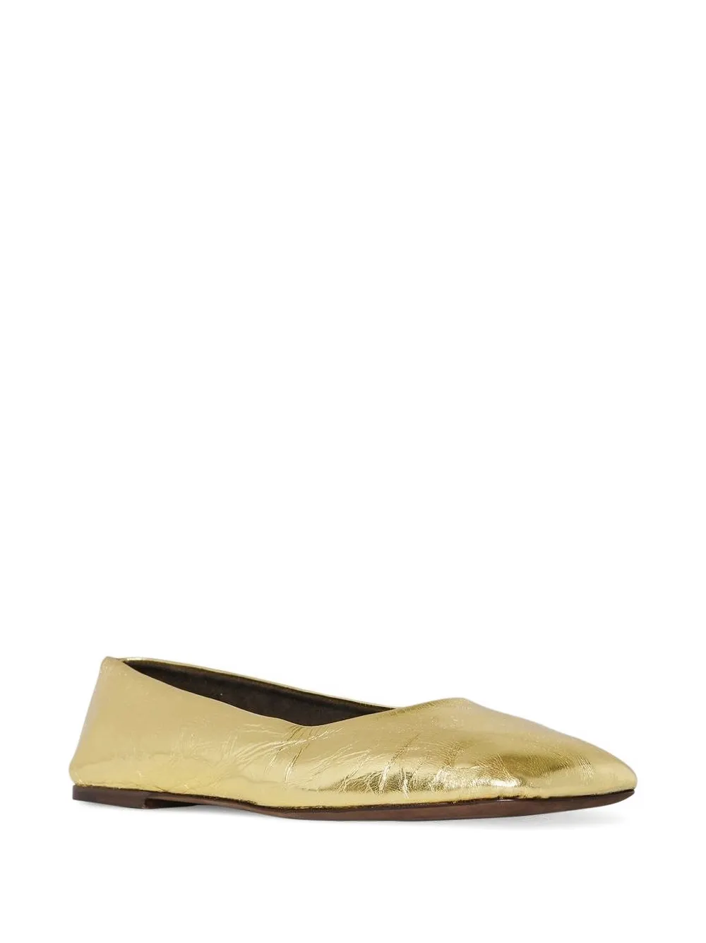 The Row metallic-effect ballet flats Gold