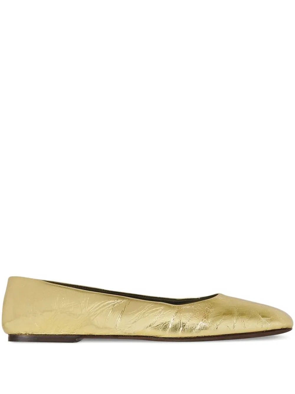 The Row metallic-effect ballet flats Gold