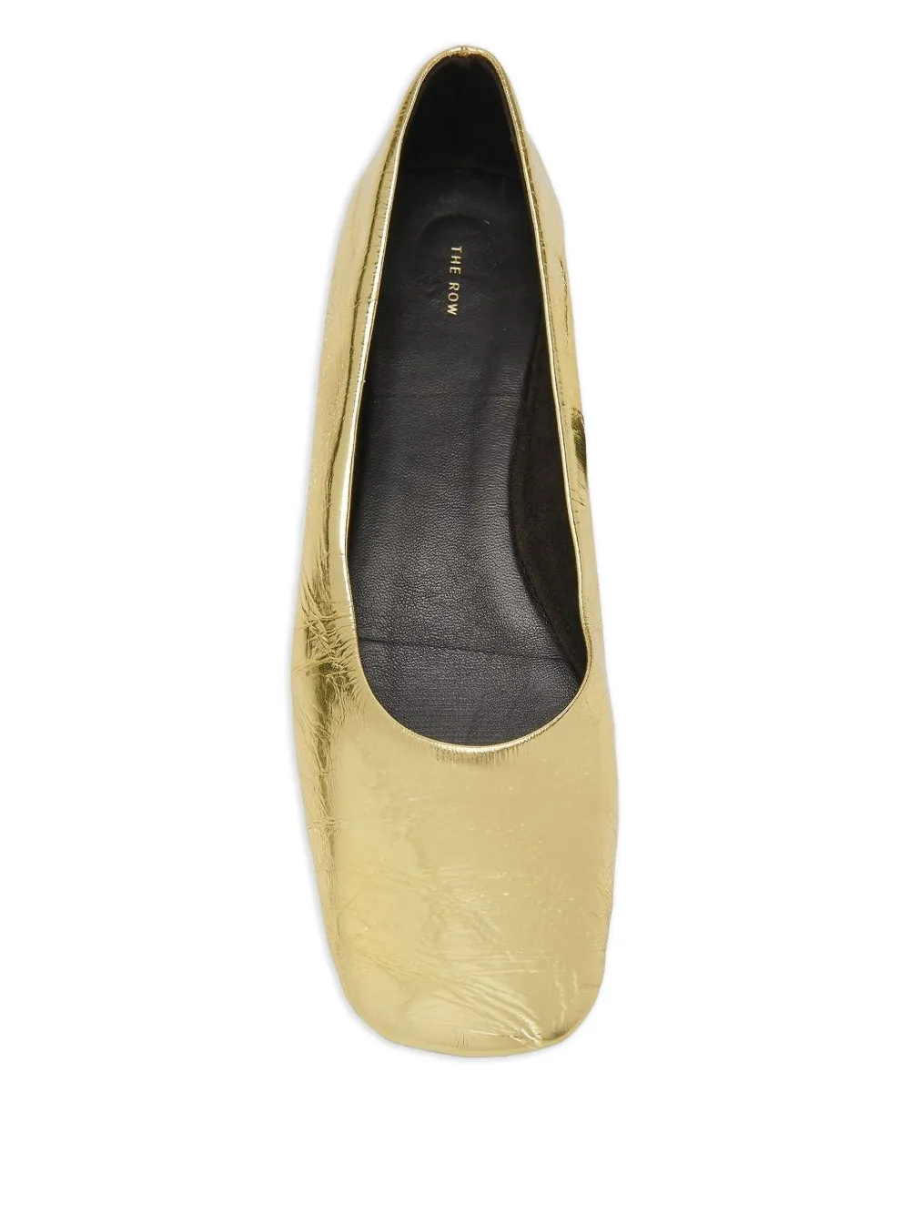 The Row metallic-effect ballet flats Gold