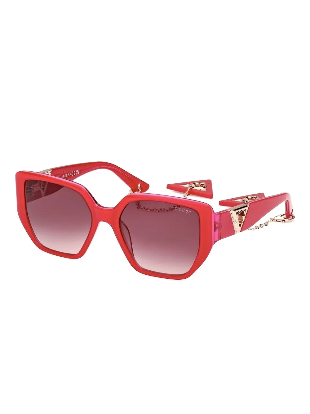 GUESS USA chain-embellished square sunglasses Roze