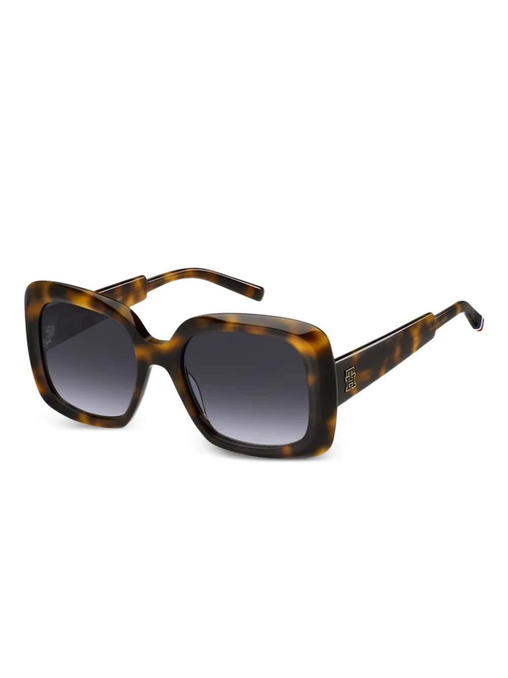 Tommy Hilfiger tortoiseshell square-frame sunglasses - Bruin