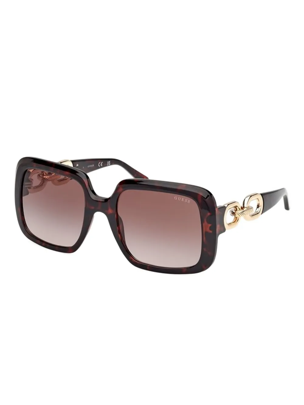 GUESS EYEWEAR chain-embellished square sunglasses - Bruin