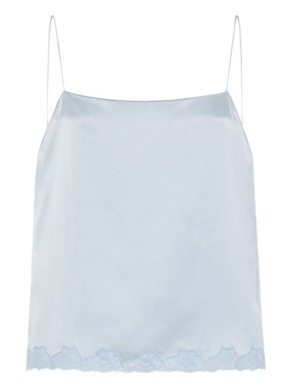 The Row Kilari zijden top met kanten afwerking Blauw