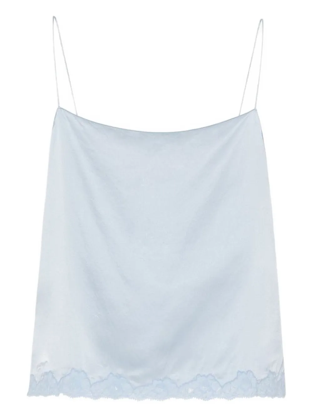 The Row Kilari zijden top met kanten afwerking Blauw