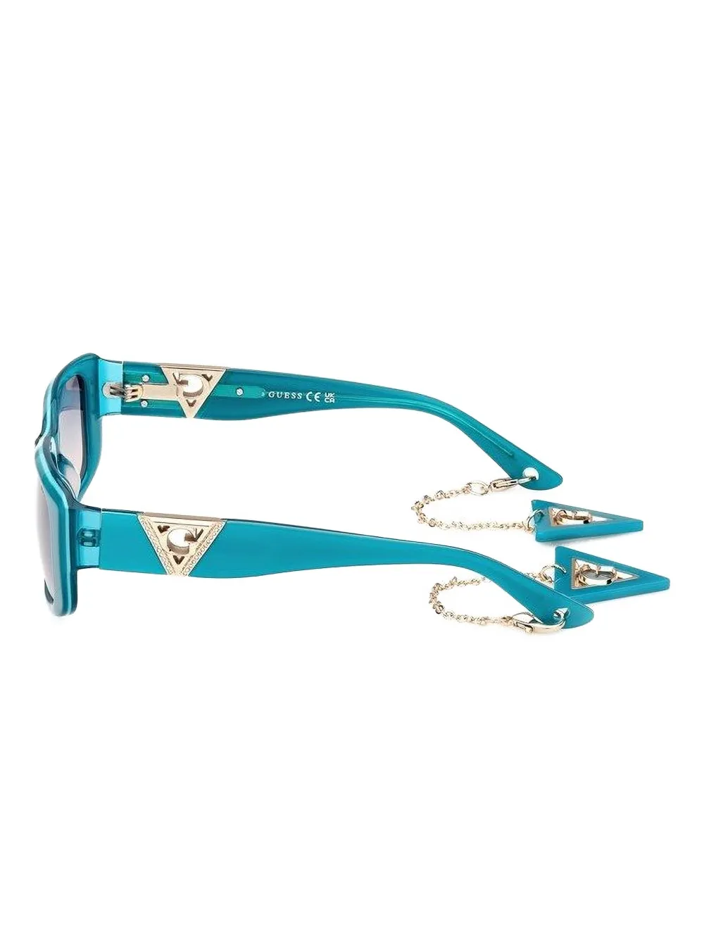 GUESS USA chain-embellished square sunglasses Blauw