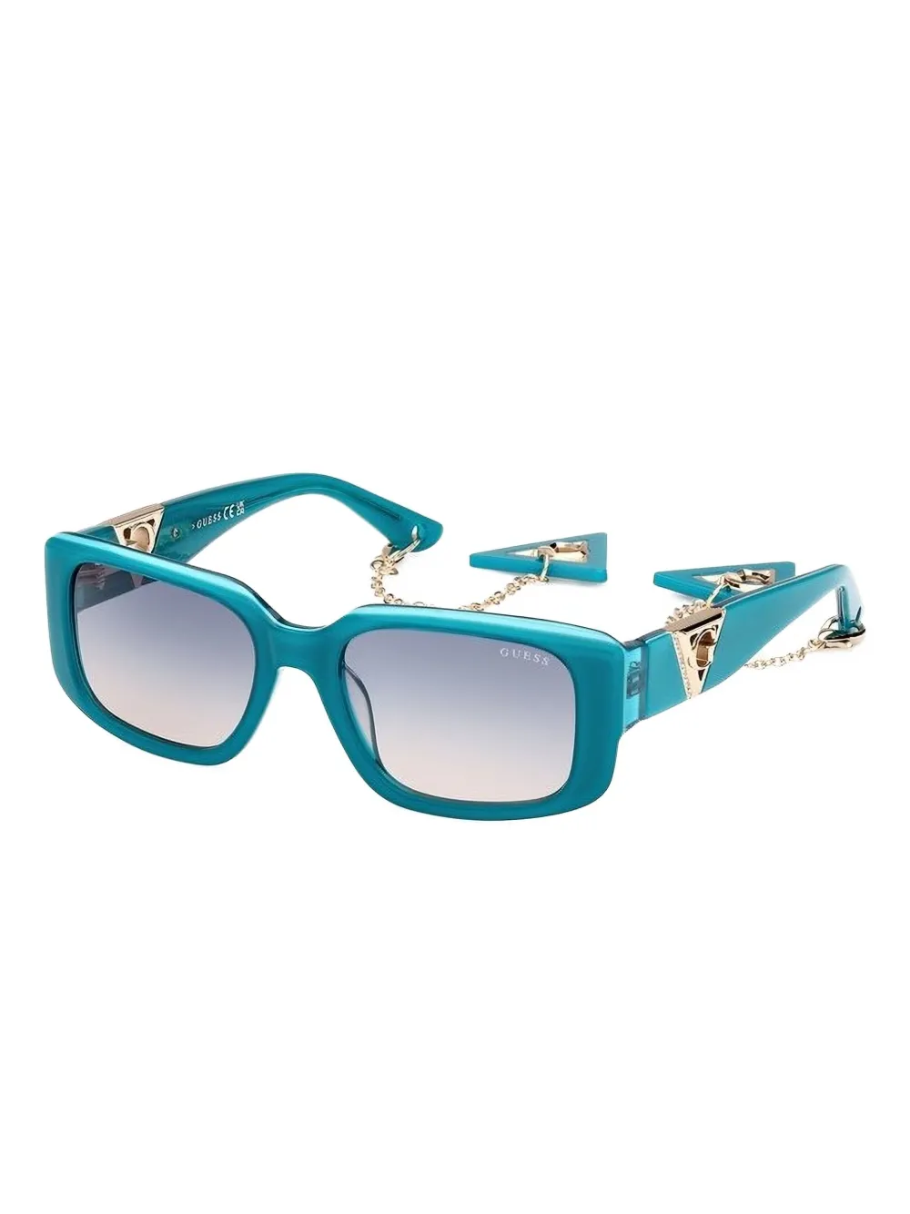 GUESS USA chain-embellished square sunglasses Blauw