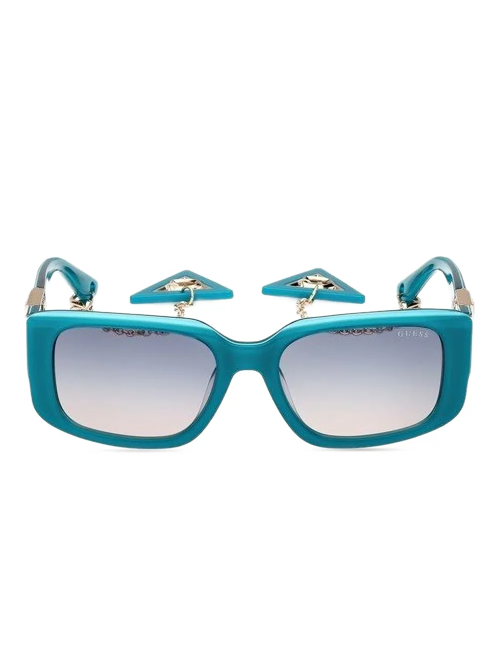 GUESS USA chain-embellished square sunglasses Blauw