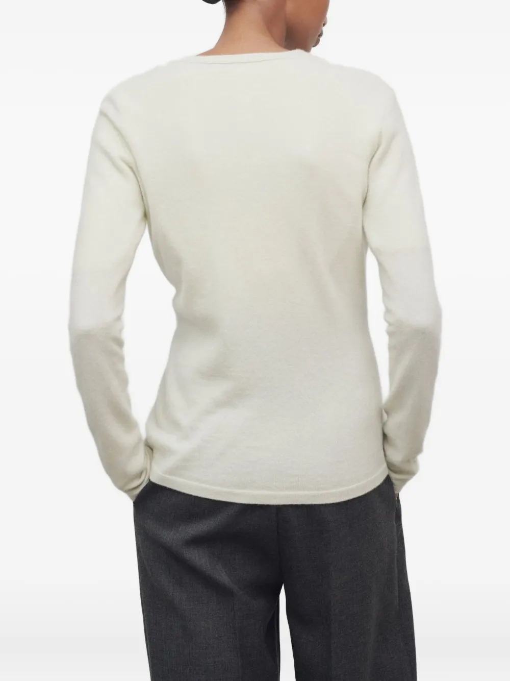 The Row V-neck Cashmere Cardigan In White