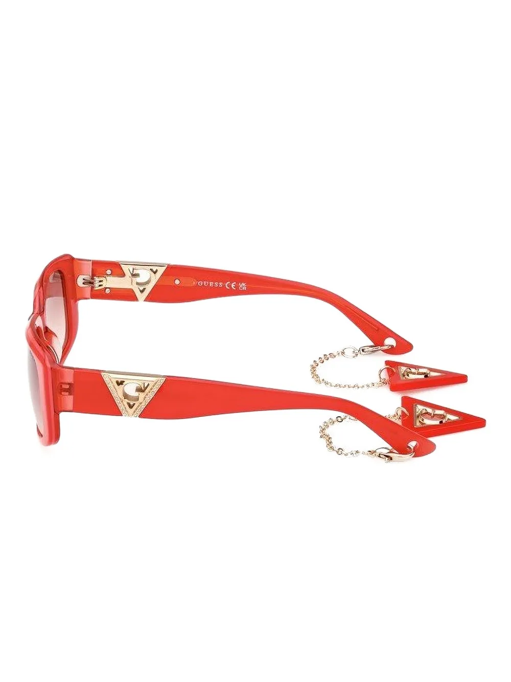 GUESS EYEWEAR chain-embellished rectangle sunglasses Rood