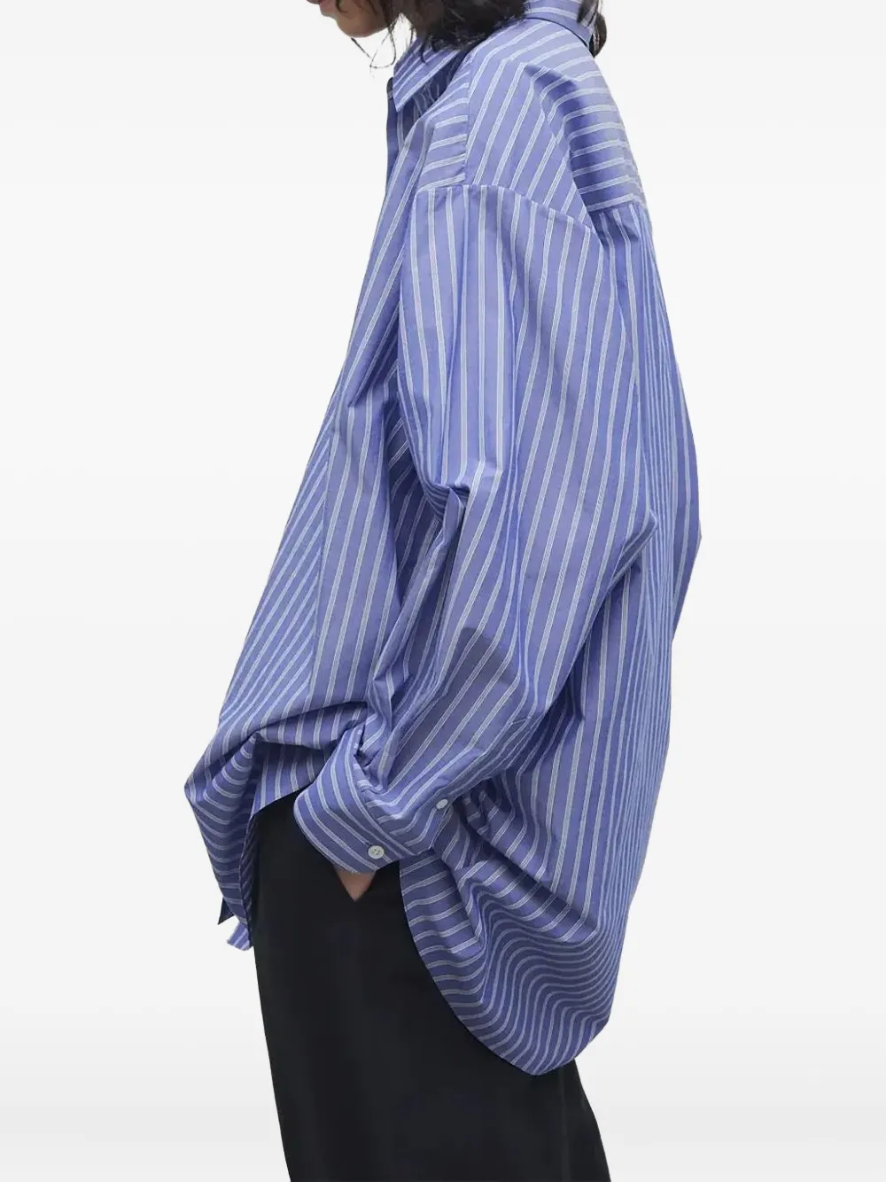 The Row Luka striped shirt Blauw