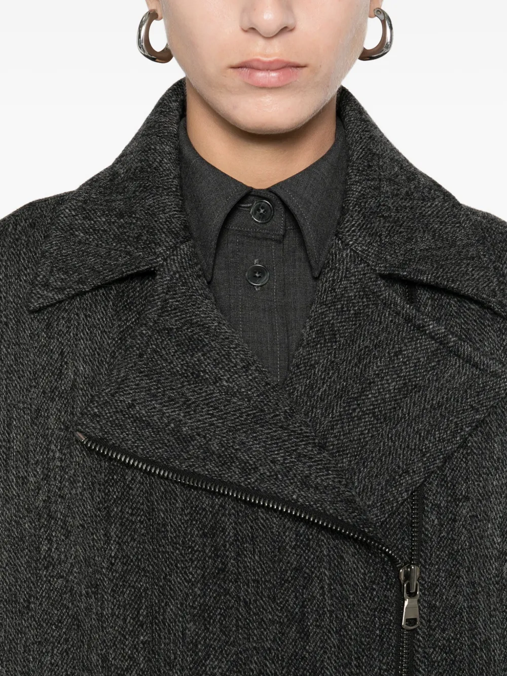 P.a.r.o.s.h Asymetric Zip Gilet In Gray