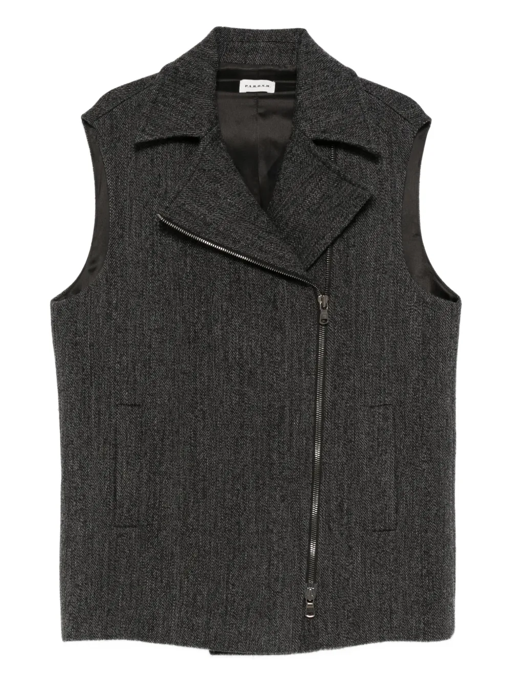 P.a.r.o.s.h Asymetric Zip Gilet In Gray