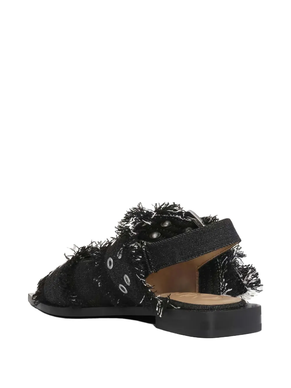 GANNI denim ballet flats Black
