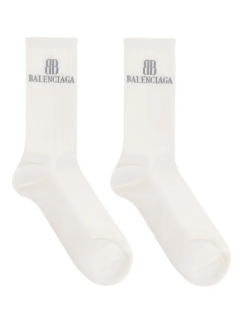 Balenciaga logo-embroidered ribbed socks