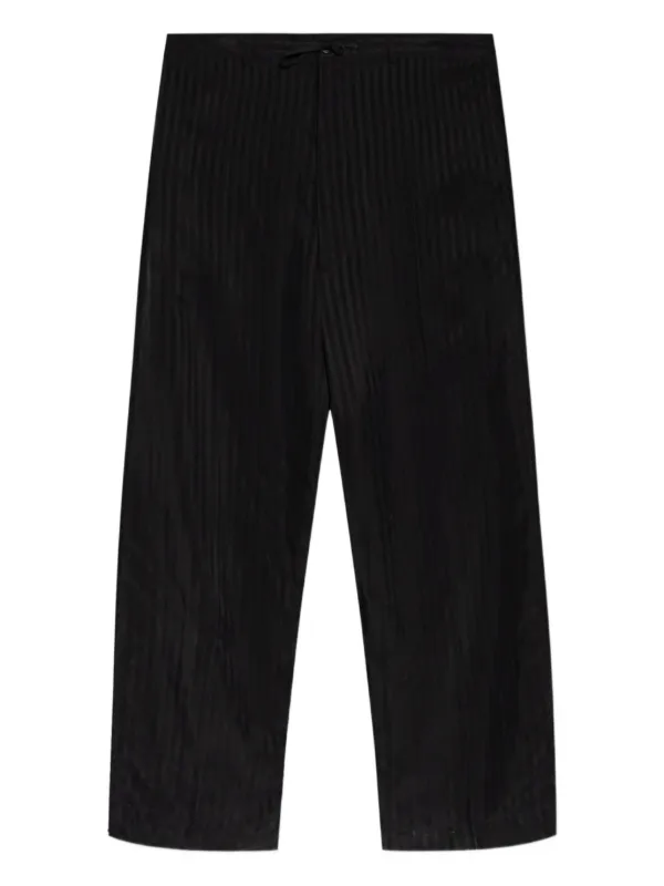 Balenciaga Striped Drawstring Trousers in Black