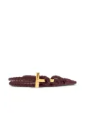 TOM FORD braided leather T-bar bracelet - Red
