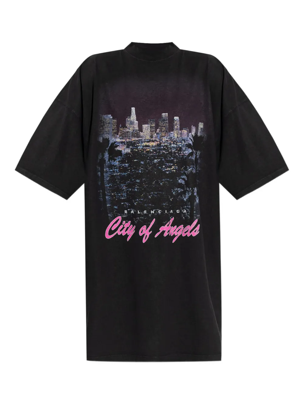 Balenciaga Minikleid mit City-Print - Schwarz