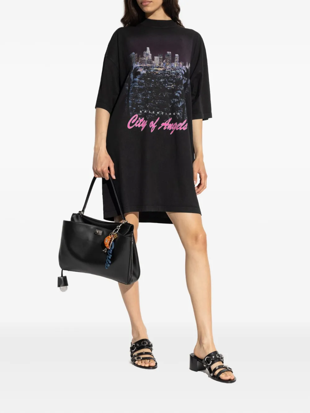 Balenciaga T-shirtjurk met print Zwart