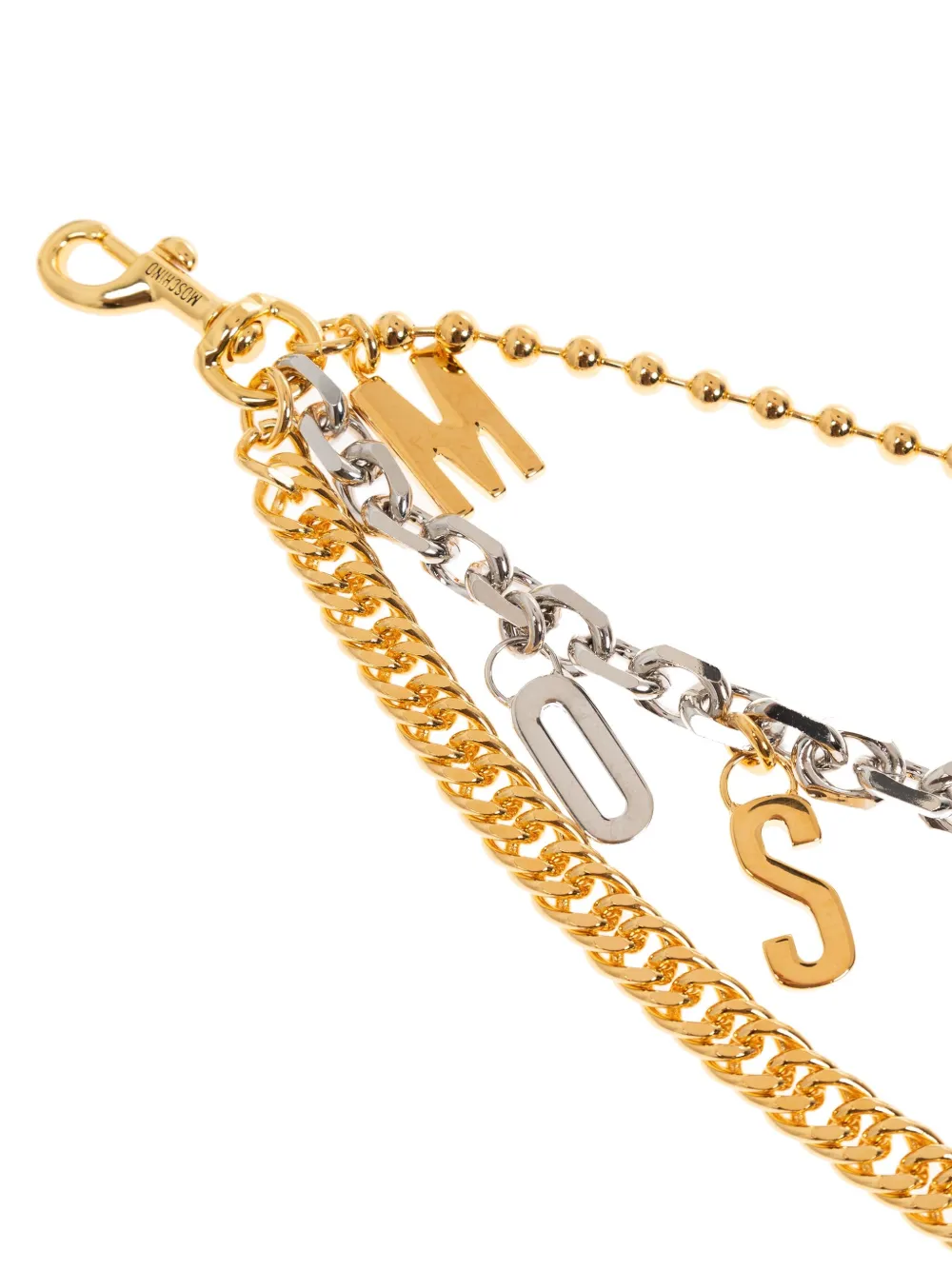 Moschino chain-link bag charm Zilver