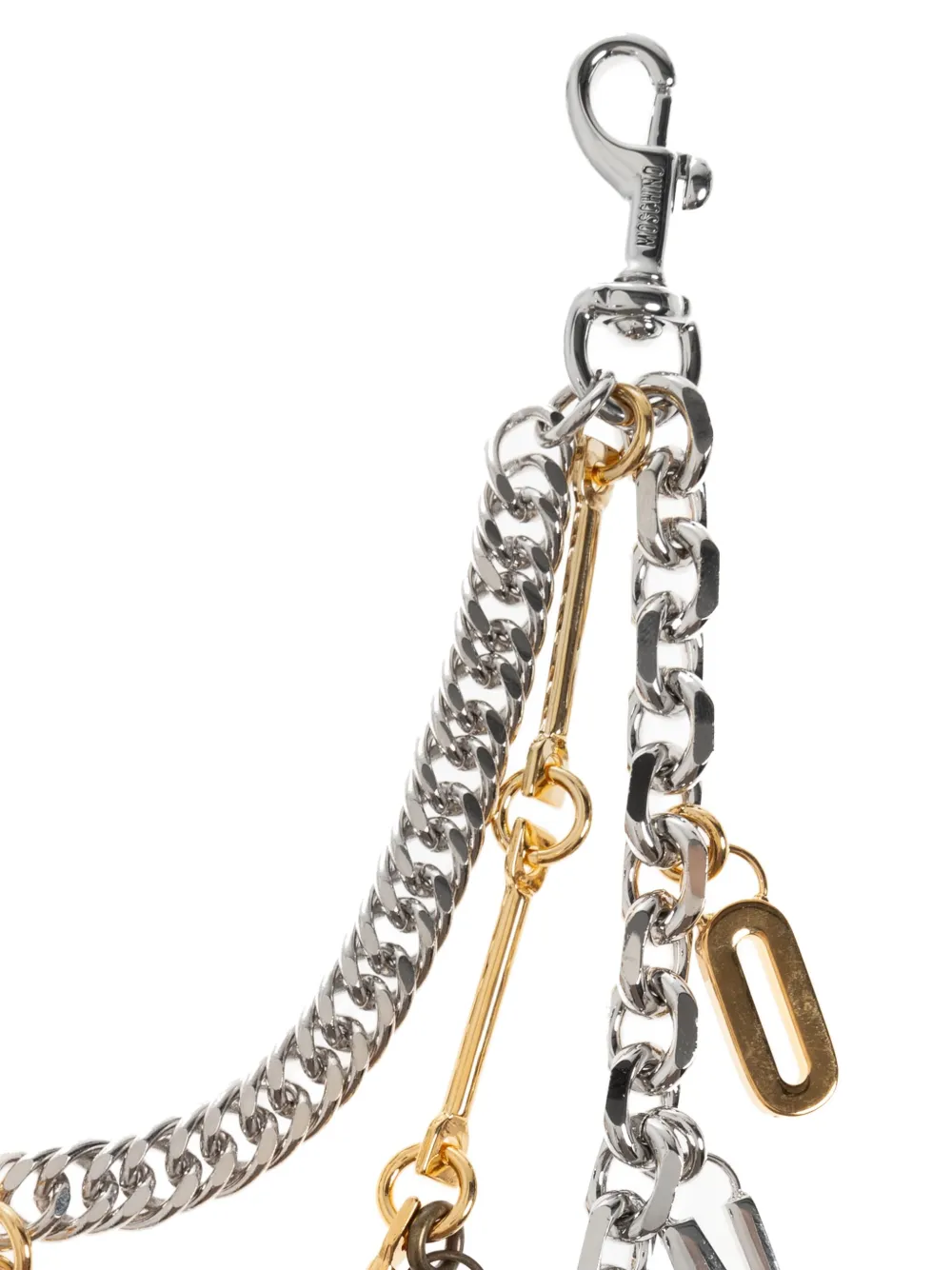 Moschino chain-link bag charm Zilver