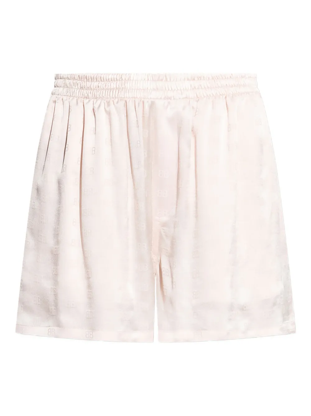 Balenciaga monogram-pattern silk mini shorts - Pink