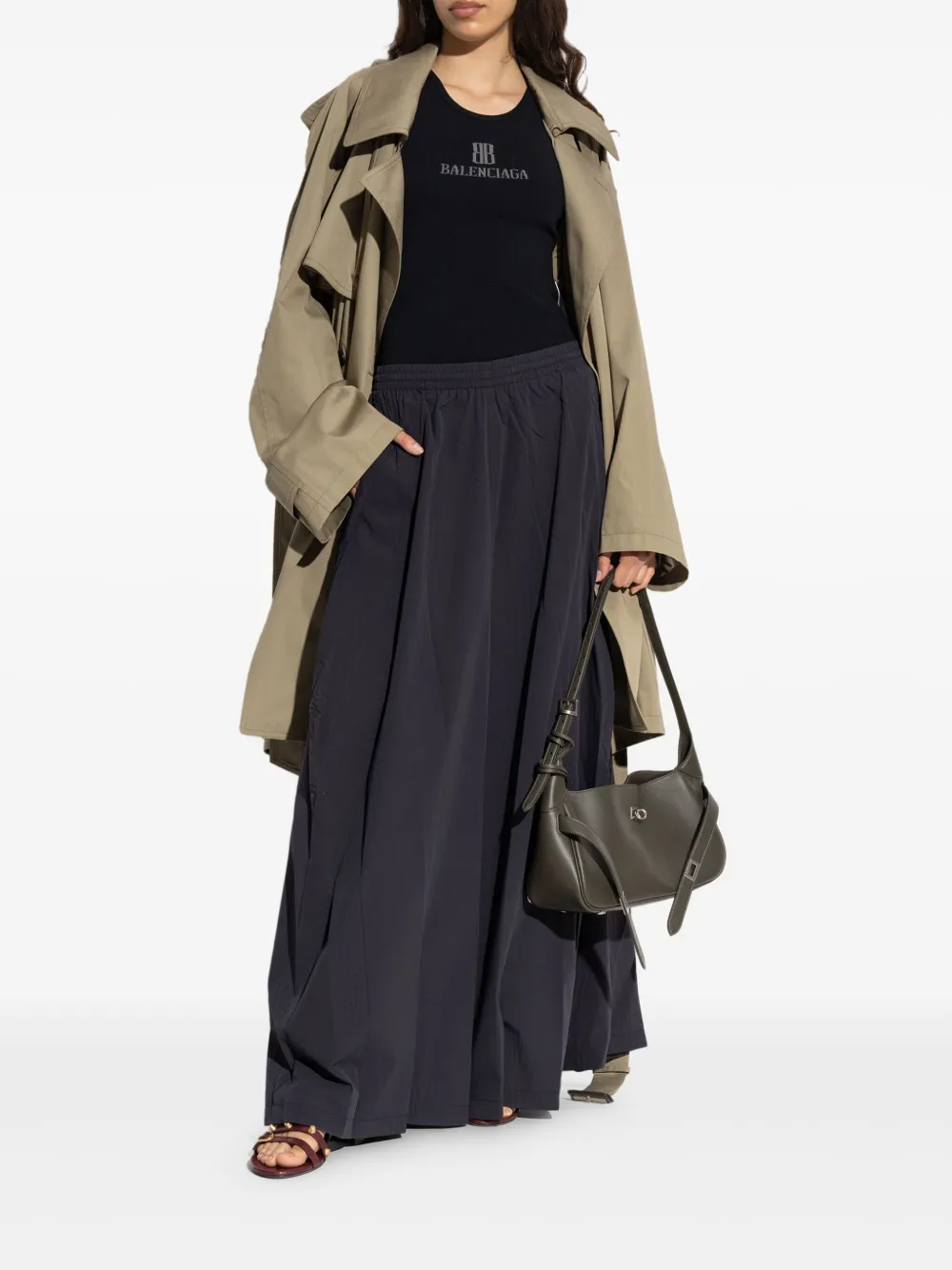 Balenciaga Rok met elastische taille en rok Blauw