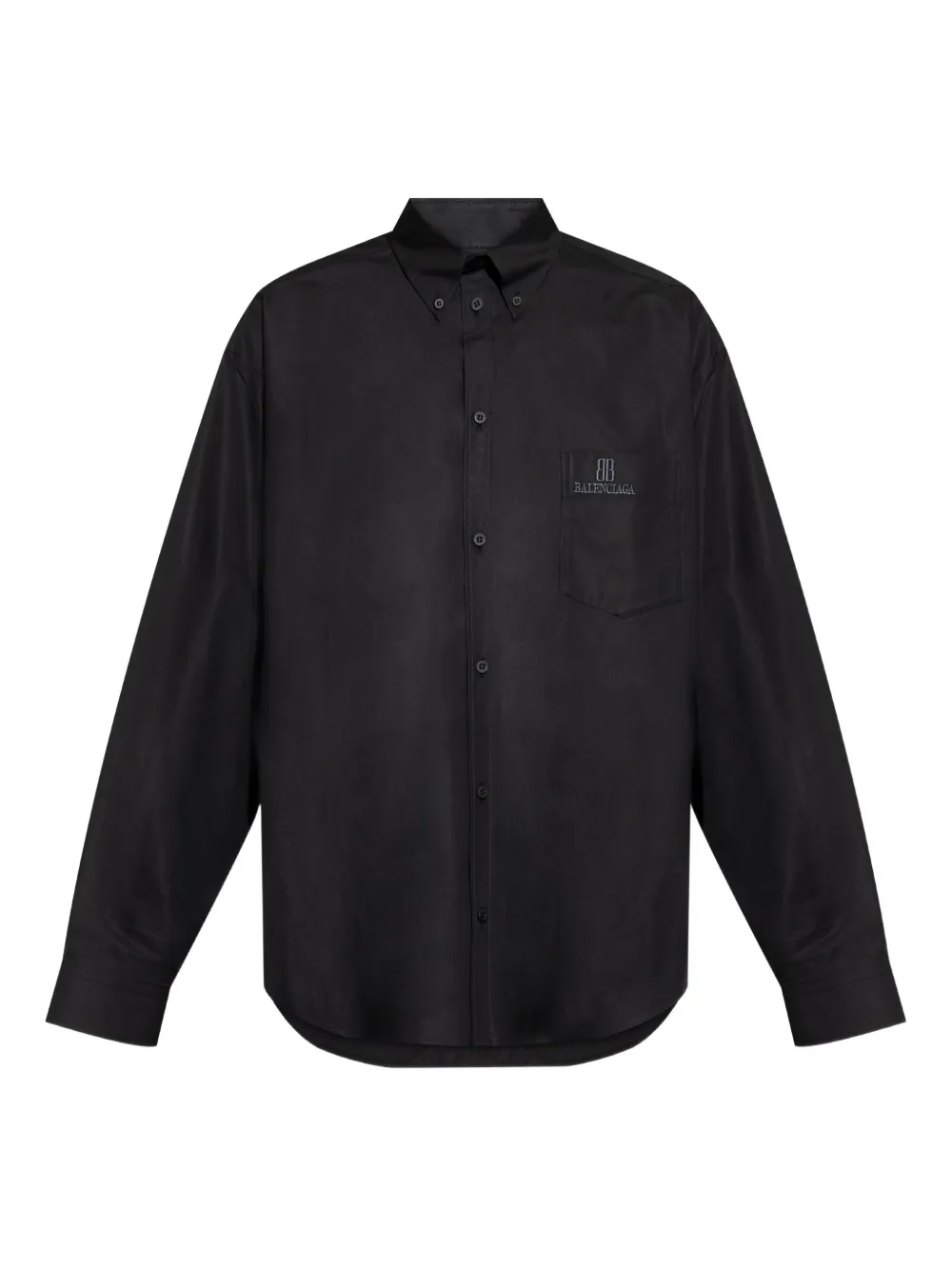 Balenciaga logo-embroidered shirt Zwart