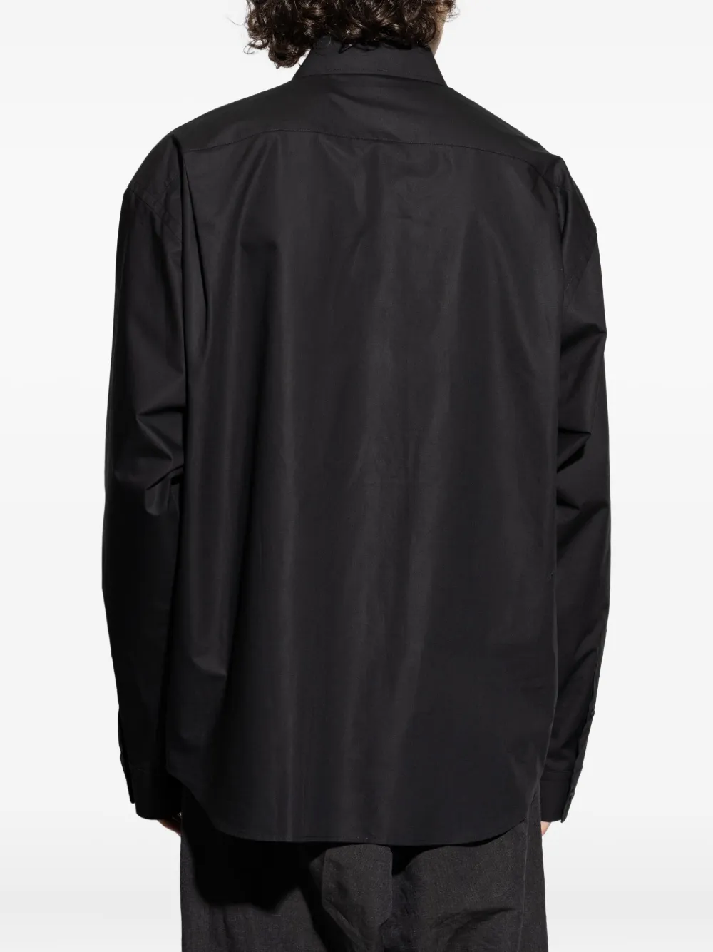 Balenciaga logo-embroidered shirt Zwart