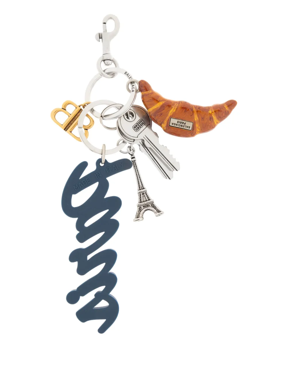 Balenciaga Paris Keyring In Blue