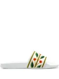 Casablanca embroidered slides - White