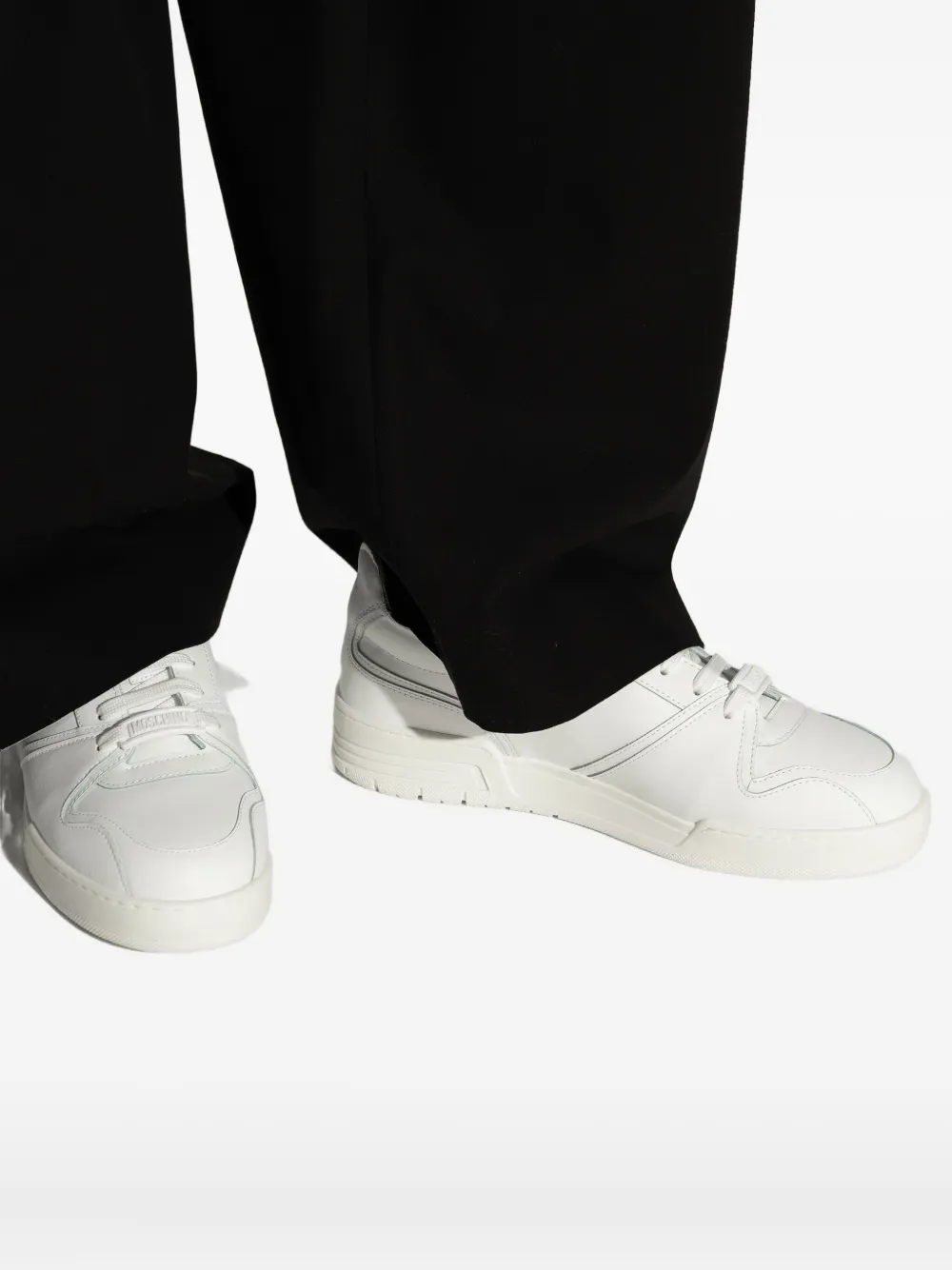 Moschino panelled lace-up sneakers White