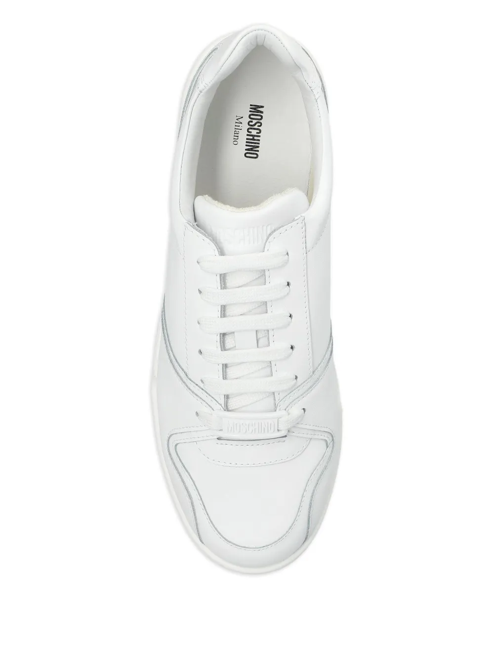 Moschino panelled lace-up sneakers White