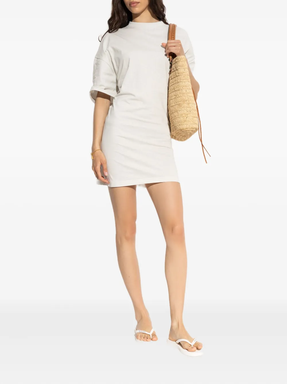 Balenciaga T-shirtjurk met korte mouwen - Beige