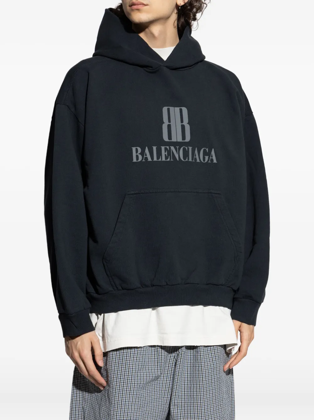 Balenciaga Nano BB hoodie met geborduurd logo Zwart