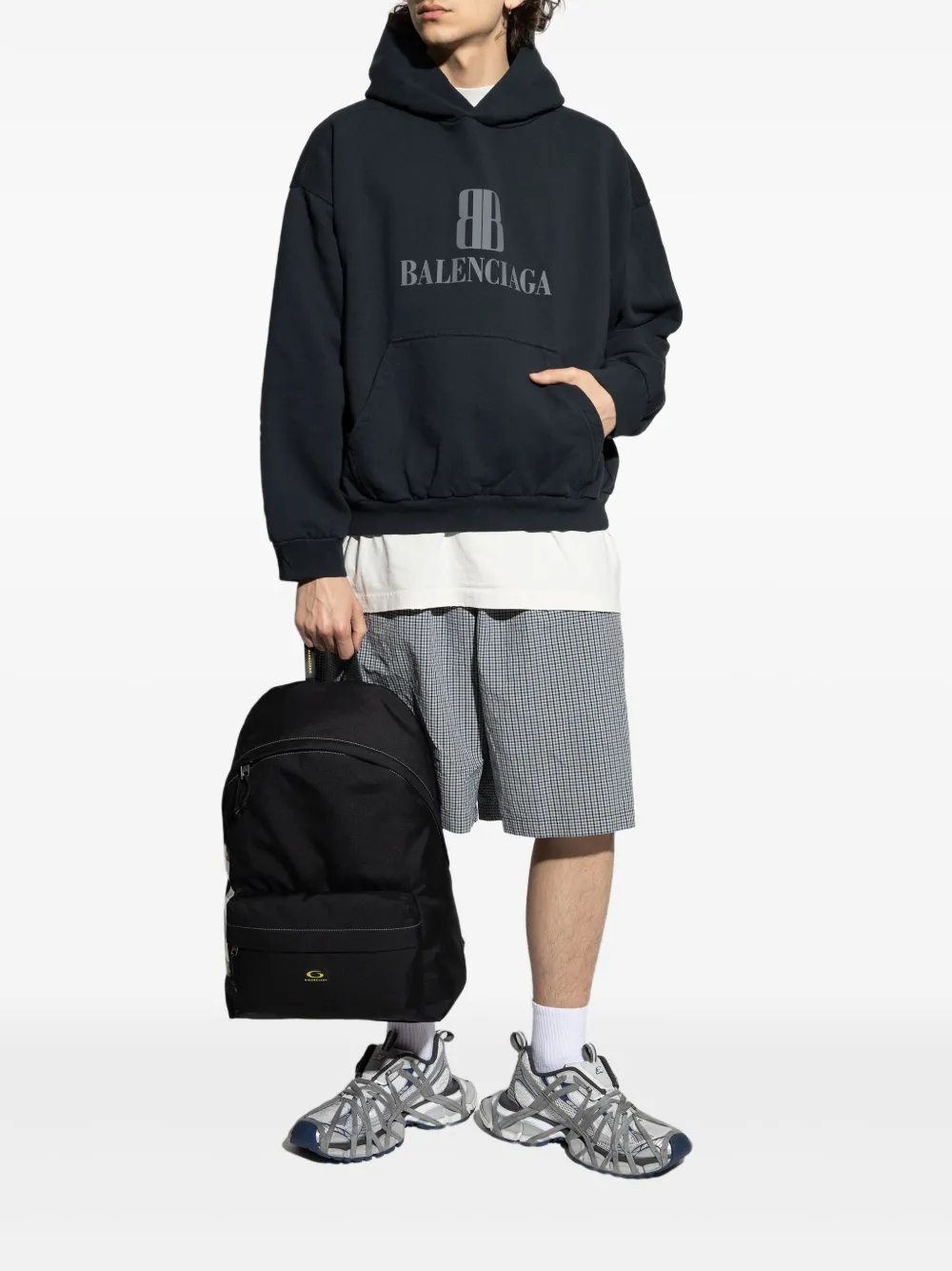 Balenciaga Nano BB hoodie met geborduurd logo Zwart