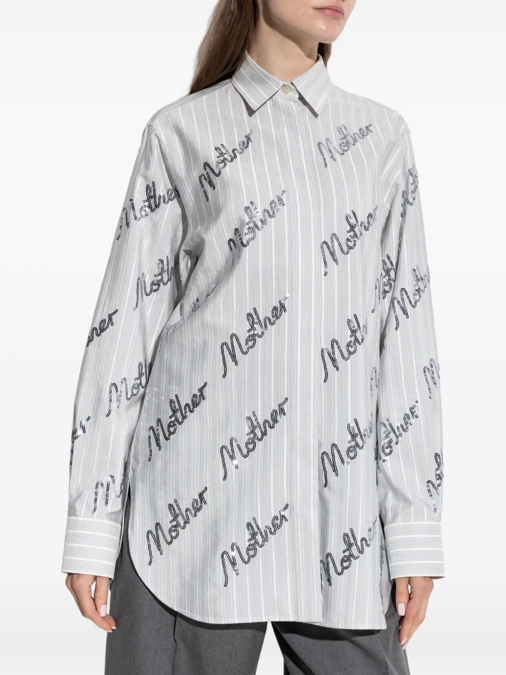 Stella McCartney sequin-embellished striped shirt 9215