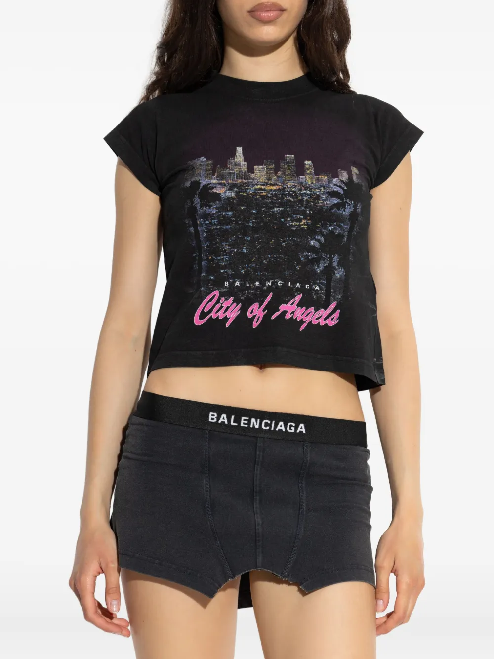 Balenciaga City Of Angels T-shirt met grafische print Zwart