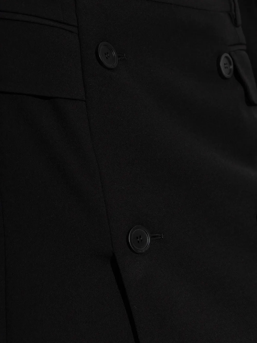 Balenciaga Rok met dubbele rij knopen en split Zwart