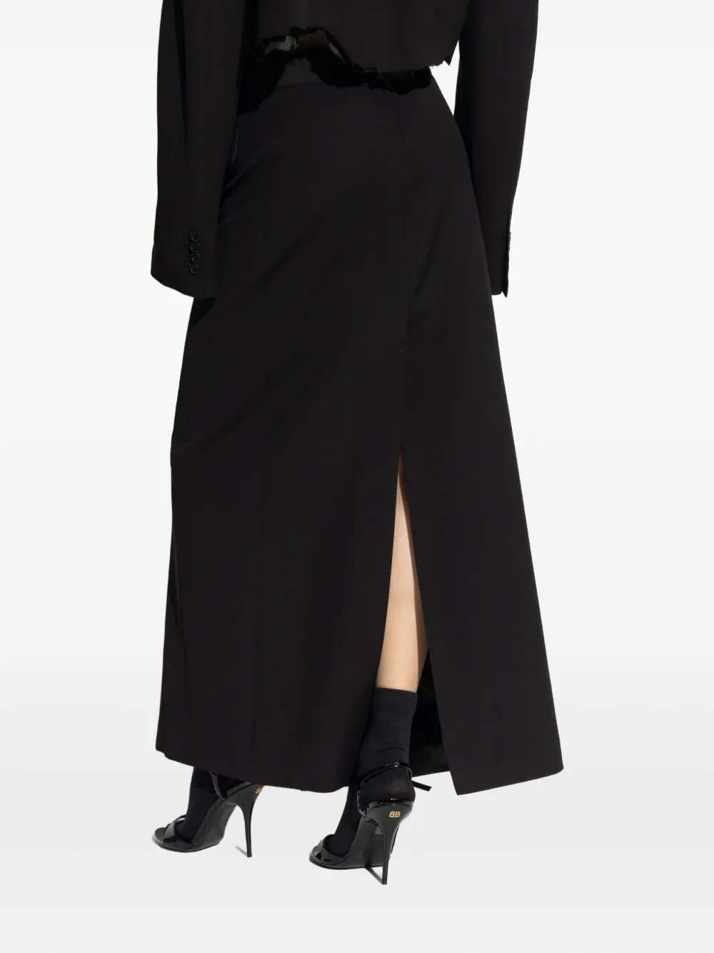Balenciaga Rok met dubbele rij knopen en split Zwart